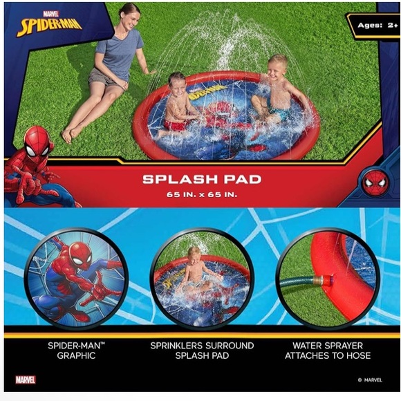 Marvel Spider-Man Splash Pad Outdoor Sprinkler Water 💦 Toy for Children NWT - Picture 3 of 6
